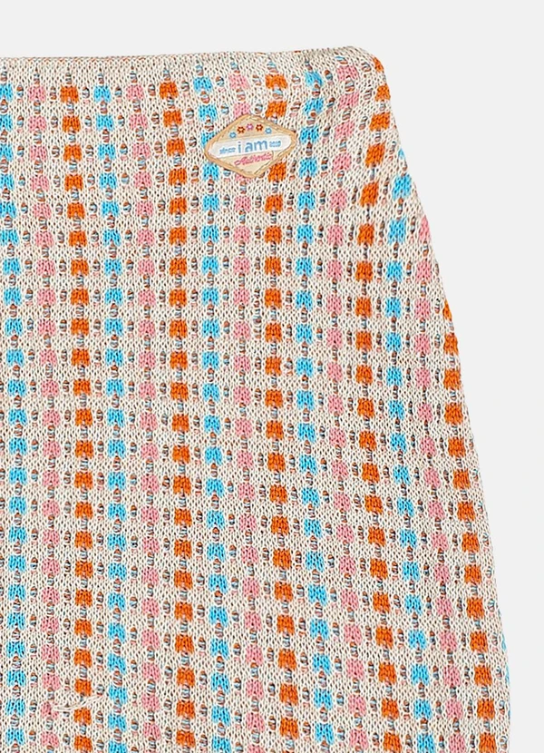 I Am - Conjunto de Tricot com Bordado Colorido Bege 9