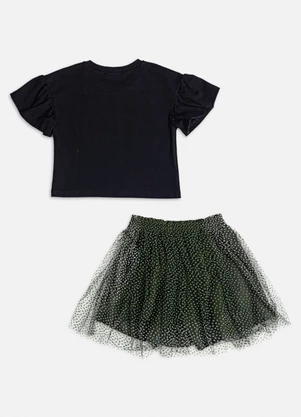 Momi - Conjunto de Tule com Poá Preto - MOMI