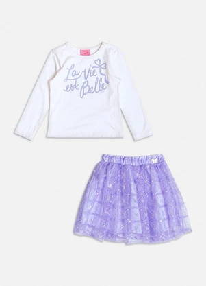 Momi - Conjunto de Tule La Vie Est Belle Strass Lilás - MOMI