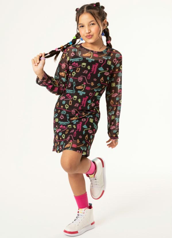 Brandili - Conjunto de Vestidos Infantil Menina Preto