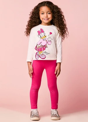 Momi - Conjunto Disney Infantil Manga Longa da Daisy Duck - MOMI