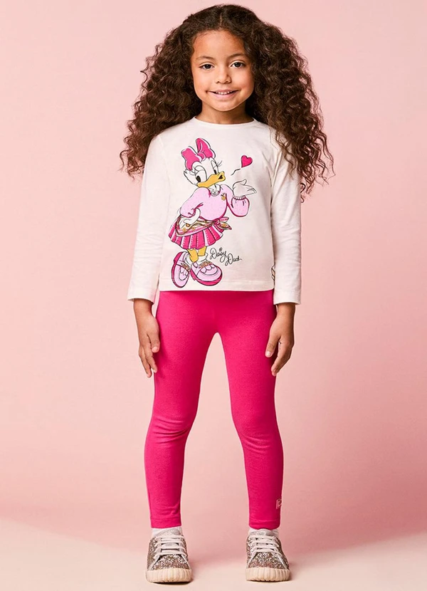 Momi - Conjunto Disney Infantil Manga Longa da Daisy Duck