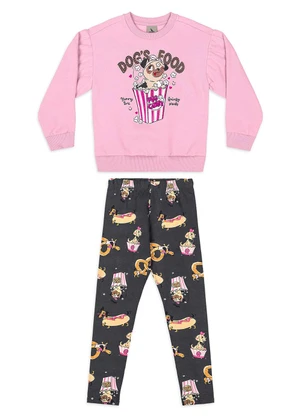 Quimby - Conjunto Dog'S Food Blusão Legging Azul - QUIMBY