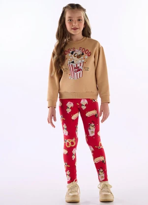 Quimby - Conjunto Dog'S Food Blusão Legging Bege - QUIMBY