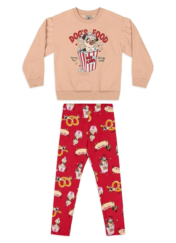 Quimby - Conjunto Dog'S Food Blusão Legging Bege 2