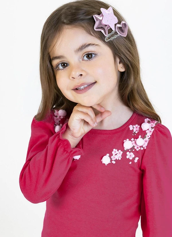 Soft Bonni - Conjunto em Cotton e Malha Lixada Sublimada Rosa 2