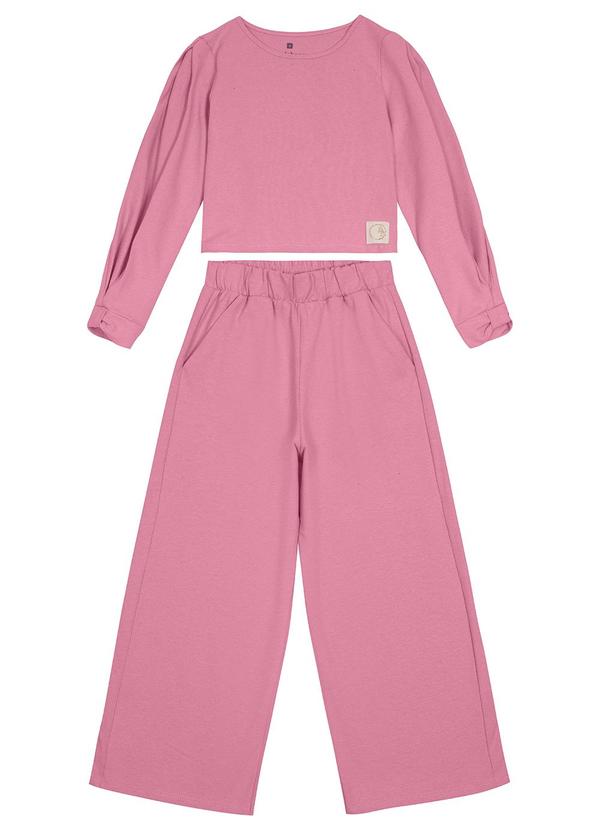 Carinhoso - Conjunto em Linho Sustentável Menina Rosa