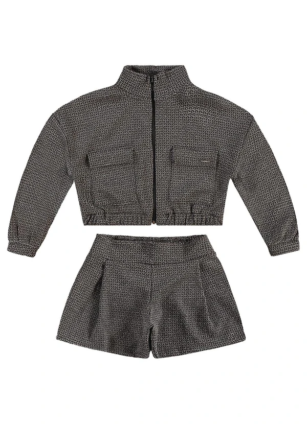 Carinhoso - Conjunto em Lurex Menina Preto