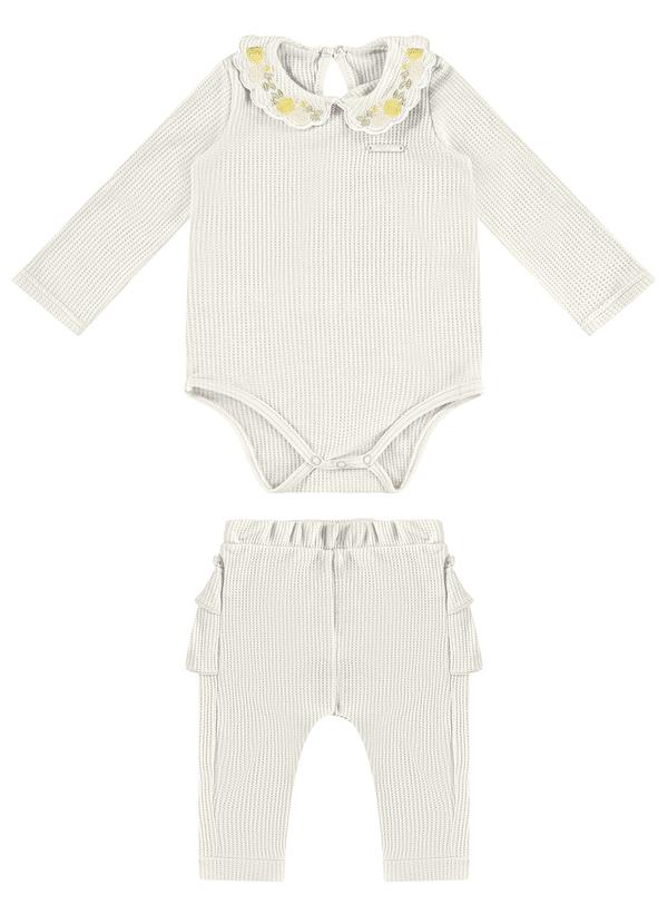 Carinhoso - Conjunto em Malha Termal Menina Bege