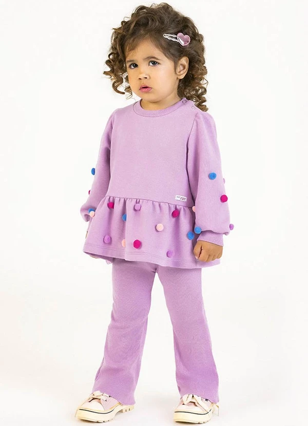 Soft Bonni - Conjunto em Moletinho e Punho Roxo