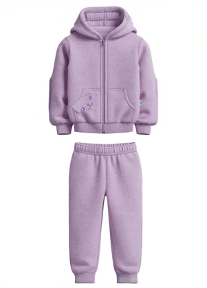 Malwee Kids - Conjunto em Moletom Bordado Lavanda - MALWEE KIDS