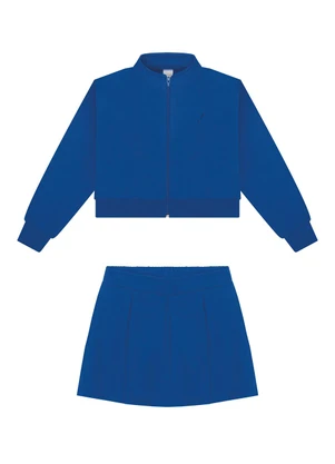 Alakazoo - Conjunto em Moletom com Saia e Jaqueta Azul - ALAKAZOO