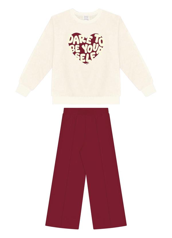 Alakazoo - Conjunto em Moletom Felpado de Algodão Off White 1