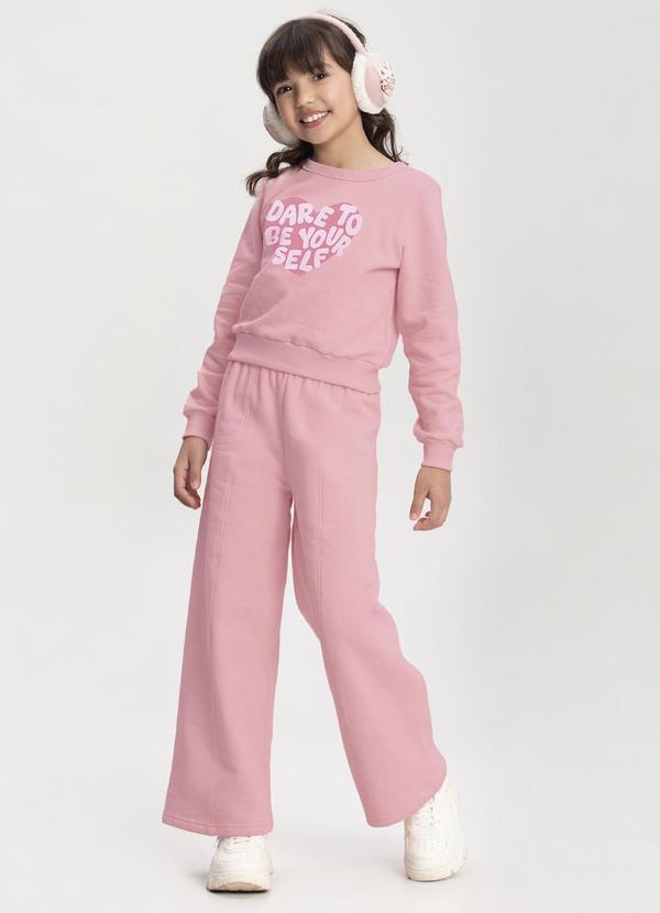 Alakazoo - Conjunto em Moletom Felpado de Algodão Rosa