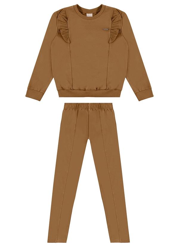 Carinhoso - Conjunto em Moletom Flanelado Marrom