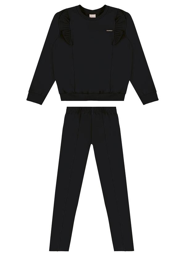 Carinhoso - Conjunto em Moletom Flanelado Preto 1