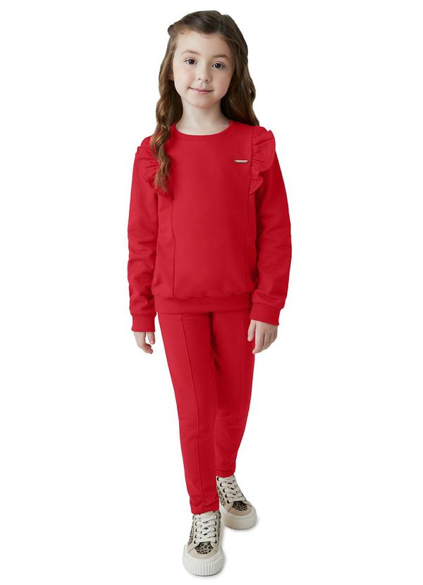 Carinhoso - Conjunto em Moletom Flanelado Vermelho