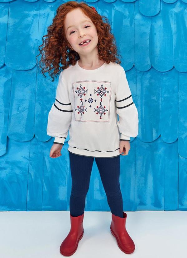 Nanai - Conjunto em Moletom Infantil Menina Bege 1