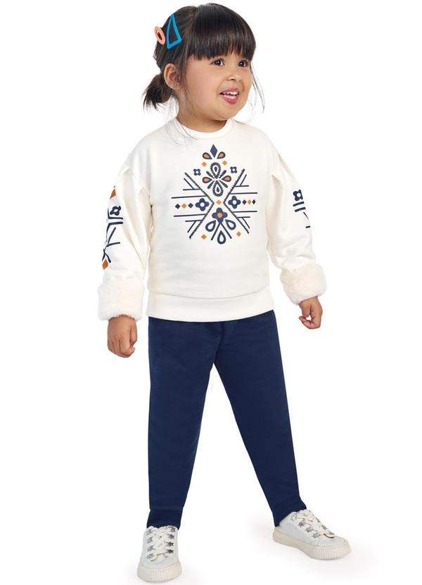 Nanai - Conjunto em Moletom Infantil Menina Bege 2