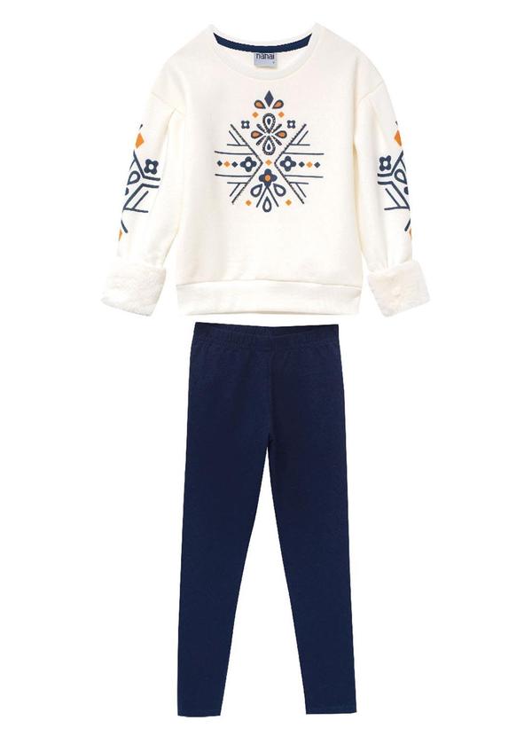 Nanai - Conjunto em Moletom Infantil Menina Bege 3