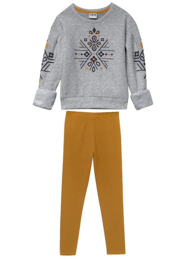 Nanai - Conjunto em Moletom Infantil Menina Cinza 1