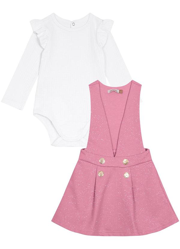 Carinhoso - Conjunto em Moletom Menina Rosa