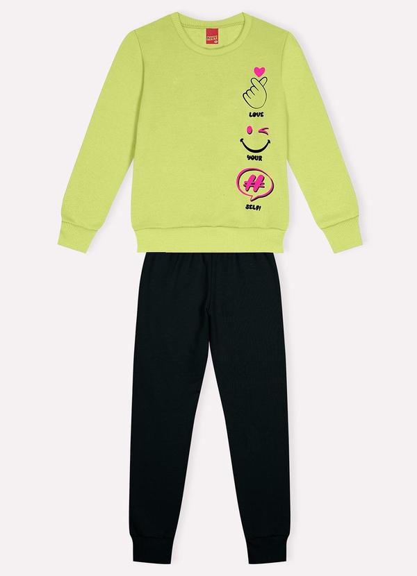 Kyly - Conjunto em Moletom Menina Verde