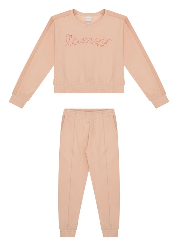 Alakazoo - Conjunto em Moletom Texturizado com Bordado Salmão 2