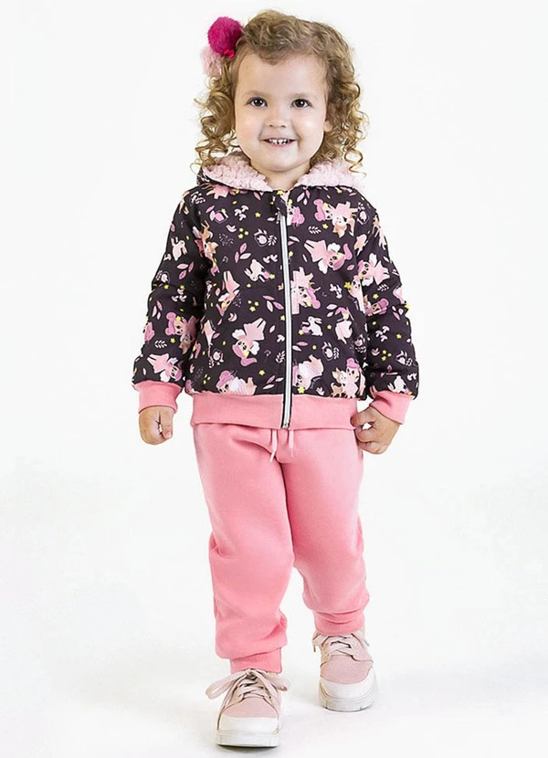 Soft Bonni - Conjunto em Tactel Pelo e Moletom Preto 2