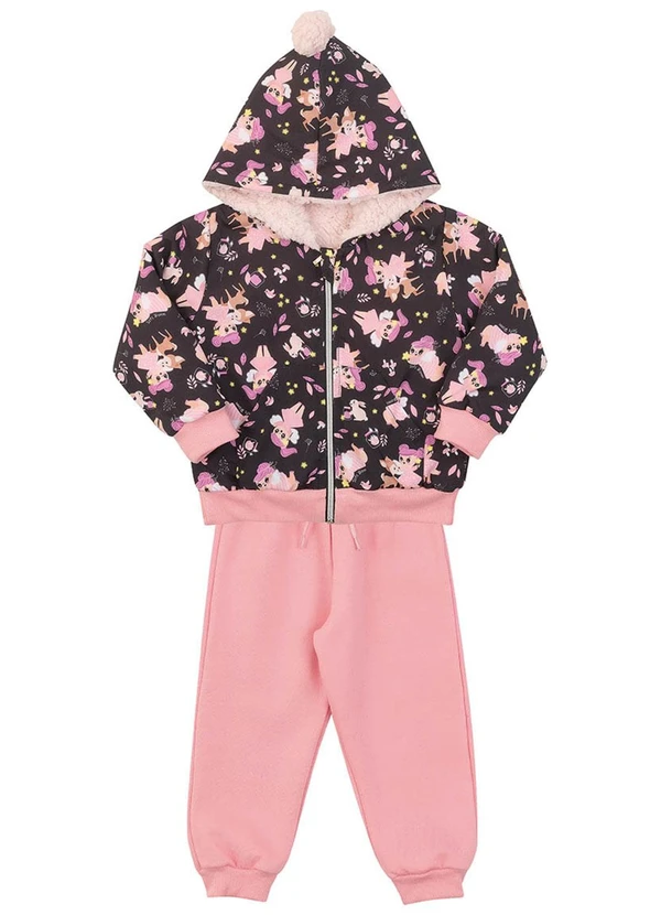 Soft Bonni - Conjunto em Tactel Pelo e Moletom Preto 3