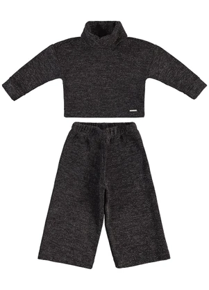 Carinhoso - Conjunto em Tricô Lurex Menina Preto - CARINHOSO