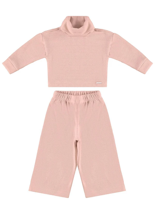 Carinhoso - Conjunto em Tricô Lurex Menina Rosa 2