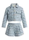 Carinhoso - Conjunto em Tweed Lurex Azul - variação: Azul