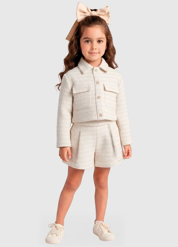 Carinhoso - Conjunto em Tweed Lurex Off White