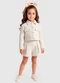 Carinhoso - Conjunto em Tweed Lurex Azul - variação: Off White
