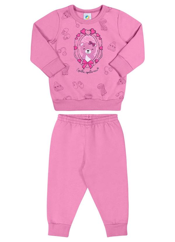 Alenice - Conjunto Espelho Ursinho Menina Rosa 