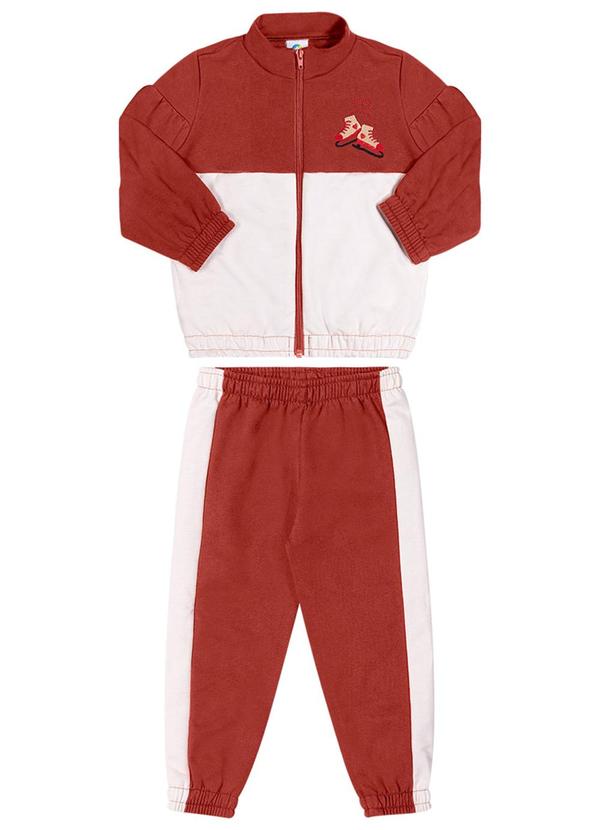 Alenice - Conjunto Esportivo Moletom Menina Marrom