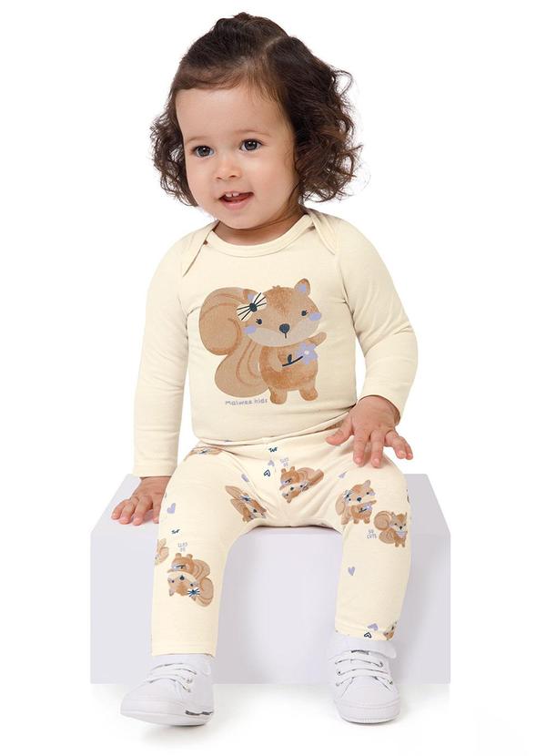 Malwee Kids - Conjunto Esquilo em Cotton Bege