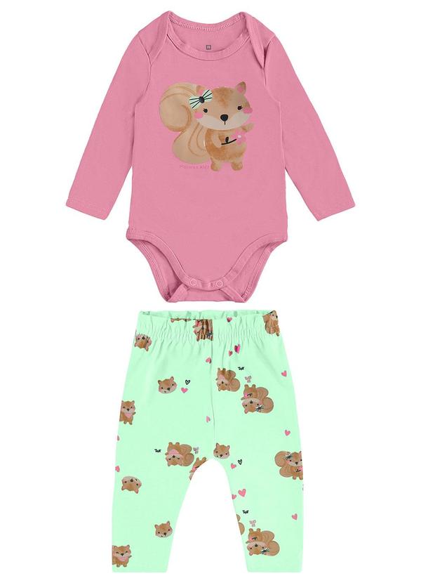Malwee Kids - Conjunto Esquilo em Cotton Rosa