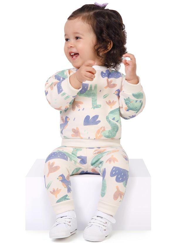 Malwee Kids - Conjunto Esquilo em Moletom Bege