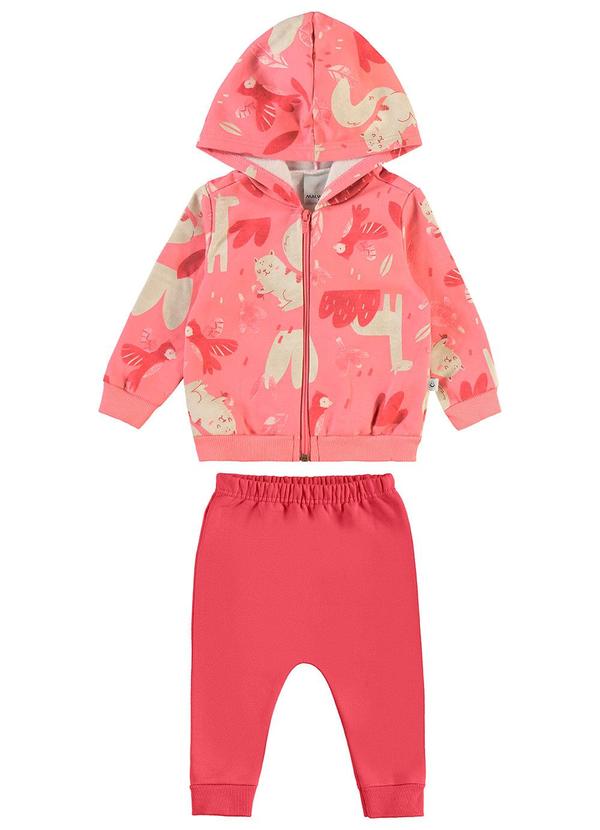 Malwee Kids - Conjunto Esquilo em Moletom Saruel Laranja