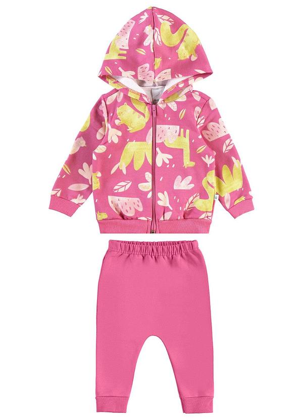 Malwee Kids - Conjunto Esquilo em Moletom SaruelRosa