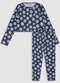 Turminha - Conjunto Estampada Flores Sorrisos Menina Rosa - variação: Azul