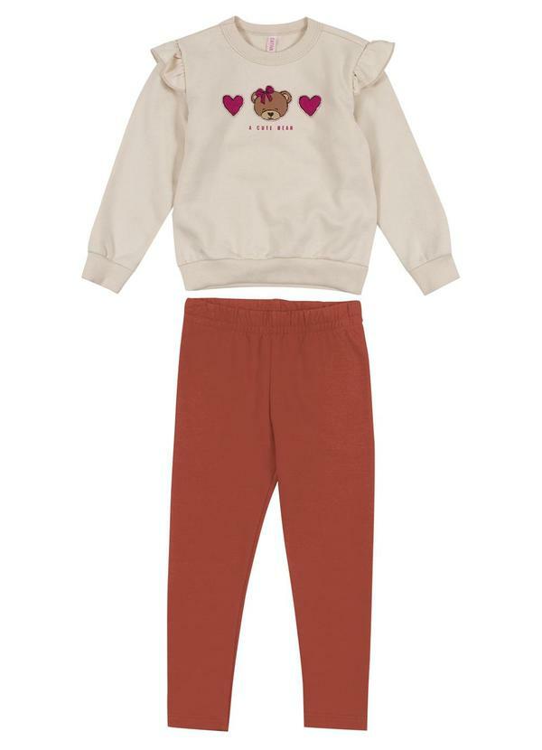 Cativa Kids - Conjunto Estampado com Glitter Bege