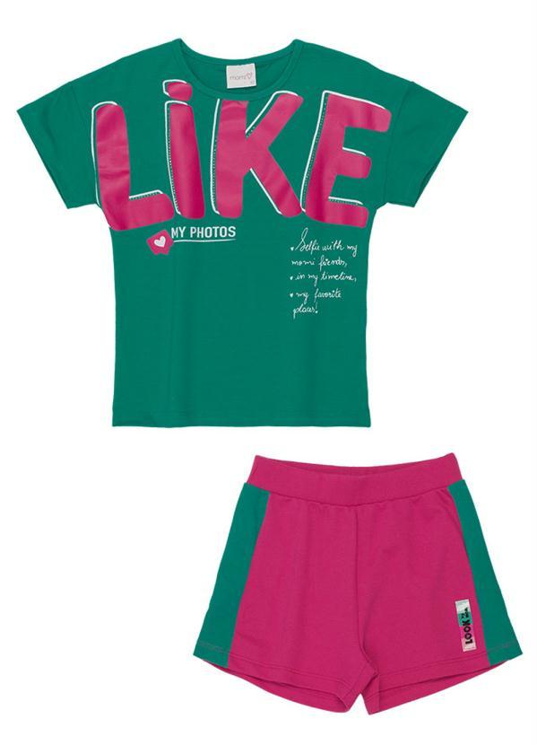 Momi - Conjunto Estampado Verde e Rosa 1