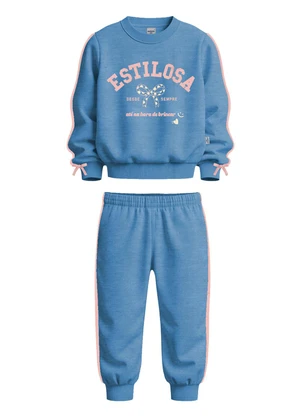 Malwee Kids - Conjunto Estilosa em Botonê Azul - MALWEE KIDS