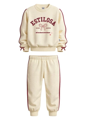 Malwee Kids - Conjunto Estilosa em Botonê Bege - MALWEE KIDS