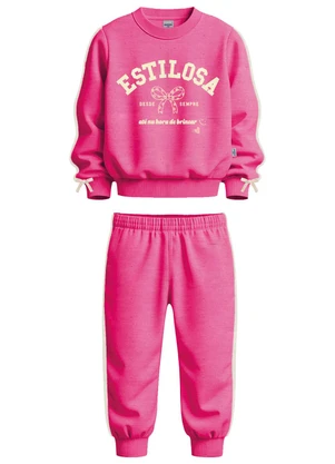 Malwee Kids - Conjunto Estilosa em Botonê Rosa - MALWEE KIDS