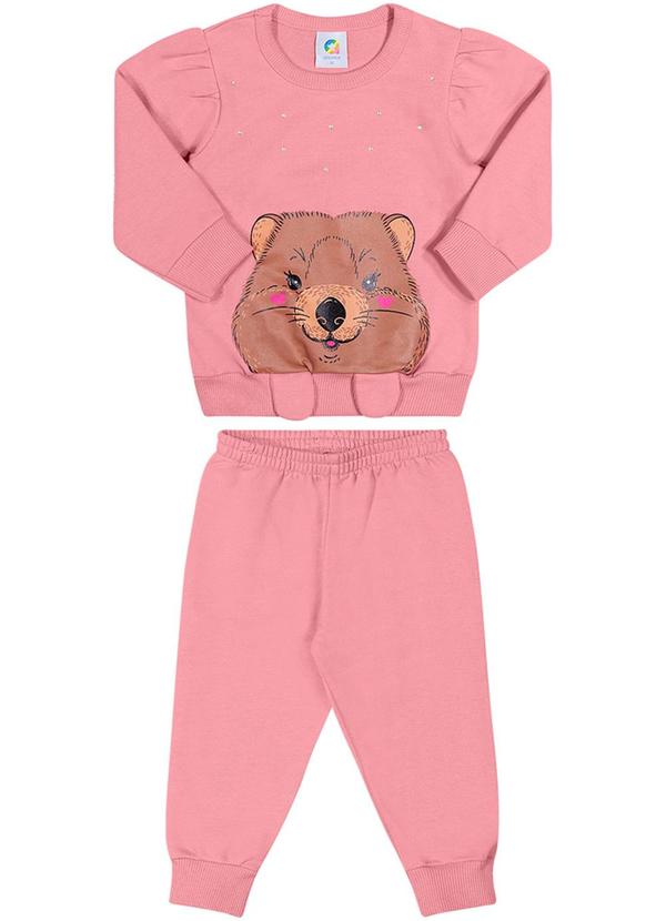 Alenice - Conjunto Face Ursinho Menina Rosa  2