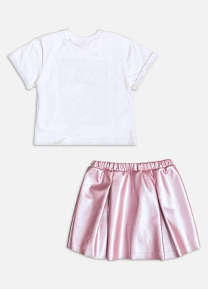 Momi - Conjunto Fake Leather Bailarina Metalizado Rosa - MOMI